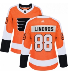 Womens Adidas Philadelphia Flyers 88 Eric Lindros Authentic Orange Home NHL Jersey 