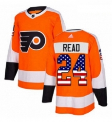 Youth Adidas Philadelphia Flyers 24 Matt Read Authentic Orange USA Flag Fashion NHL Jersey 