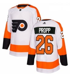 Youth Adidas Philadelphia Flyers 26 Brian Propp Authentic White Away NHL Jersey 