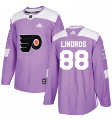 Youth Adidas Philadelphia Flyers 88 Eric Lindros Authentic Purple Fights Cancer Practice NHL Jersey 