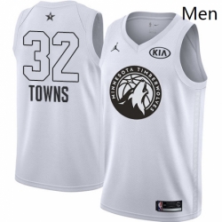 Mens Nike Jordan Minnesota Timberwolves 32 Karl Anthony Towns Swingman White 2018 All Star Game NBA Jersey