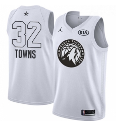 Youth Nike Jordan Minnesota Timberwolves 32 Karl Anthony Towns Swingman White 2018 All Star Game NBA Jersey