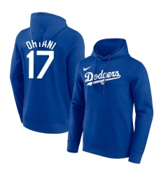 Los Angeles Dodgers 17 Shohei Ohtani Blue Name  26 Number Pullover Hoodie