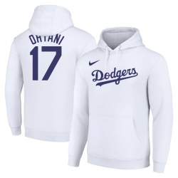 Los Angeles Dodgers 17 Shohei Ohtani White Name  26 Number Pullover Hoodie