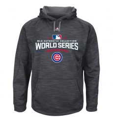 Men Chicago Cubs Heather Gray 2016 World Series Men Pullover Hoodie