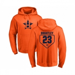 Men Baseball Houston Astros 23 Michael Brantley Orange RBI Pullover Hoodie