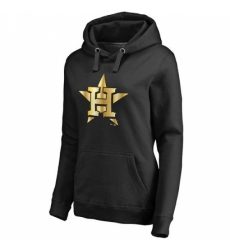 MLB Houston Astros Women Gold Collection Pullover Hoodie Black