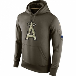 MLB Men Los Angeles Angels of Anaheim Nike Olive Salute To Service KO Performance Hoodie