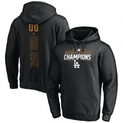 Men Los Angeles Dodgers 2020 World Series Champions Custom Pullover Hoodie Black