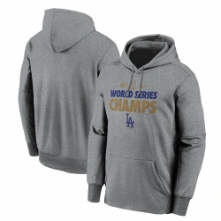 Men Los Angeles Dodgers Nike 2020 World Series Champions Gold Fleece Pullover Hoodie Gray