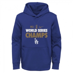 Men Los Angeles Dodgers Nike 2020 World Series Champions Gold Fleece Pullover Hoodie Royal