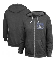 Los Angeles Dodgers Women 2020 World Series Champions Victory Tri Blend Full Zip Hoodie Charcoal