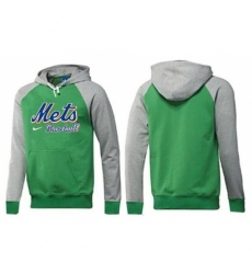 MLB Men Nike New York Mets Pullover Hoodie GreenGrey