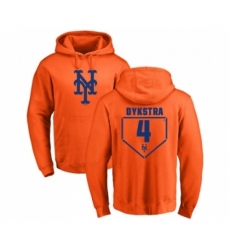 Men MLB Nike New York Mets 4 Lenny Dykstra Orange RBI Pullover Hoodie