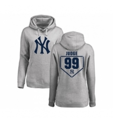 MLB Women Nike New York Yankees 99 Aaron Judge Gray RBI Pullover Hoodie