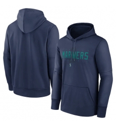 Men Seattle Mariners Navy Pregame Performance Pullover Hoodie