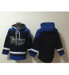 Men Tampa Bay Rays Blank Black Blue Lace Up Pullover Hoodie