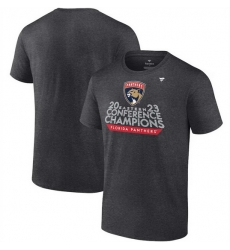 Men Florida Panthers Heather Charcoal 2023 Eastern Conference Champions Locker Room T Shirt