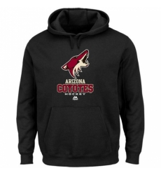 NHL Mens Arizona Coyotes Majestic Critical Victory VIII Fleece Hoodie Black