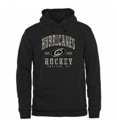 NHL Mens Carolina Hurricanes Camo Stack Pullover Hoodie Black