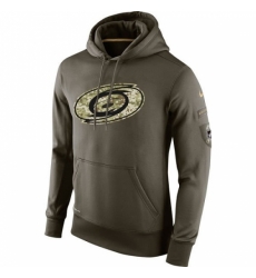 NHL Mens Carolina Hurricanes Nike Olive Salute To Service KO Performance Hoodie