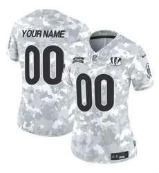 Women Cincinnati Bengals Active Player Custom 2024 F U S E Arctic Camo Salute To Service Limited Stitched Football Jersey