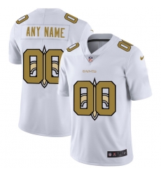 Men Women Youth Toddler New Orleans Saints Custom White Men Nike Team Logo Dual Overlap Limited NFL Jersey