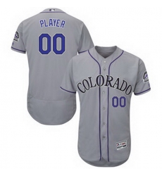 Men Women Youth All Size Colorado Rockies Custom Flex Base Jersey Grey