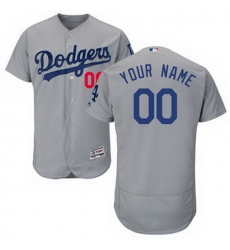 Men Women Youth All Size Los Angeles Dodgers Majestic Alternate Flex Base Authentic Collection Custom Jersey Road Gray