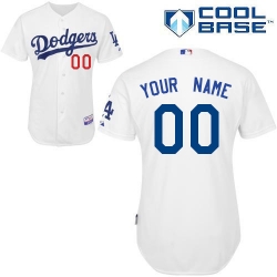 Men Women Youth All Size Los Angeles Dodgers Majestic Cool Base Custom Jersey White 3