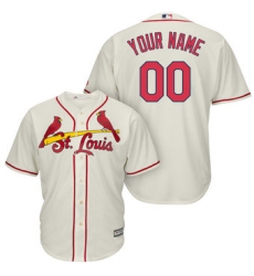 Men Women Youth All Size St Louis St.Louis Cardinals Majestic Cream Alternate Cool Base Custom Jersey