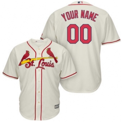 Men Women Youth All Size St Louis St.Louis Cardinals Majestic Cream Alternate Cool Base Custom Jersey