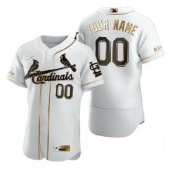 Men Women Youth Toddler All Size St. Louis St.Louis Cardinals Custom Nike White Stitched MLB Flex Base Golden Edition Jersey