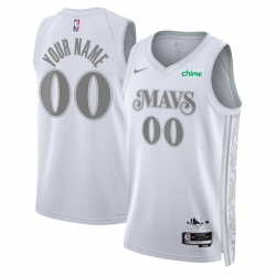 Men Dallas Mavericks Active Player Custom White 2024 25 City Edition Stitched Basketball Jersey