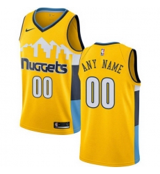 Men Women Youth Toddler All Size Nike Denver Nuggets Customized Authentic Gold Alternate NBA Statement Edition Jersey