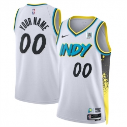 Men Indiana Pacers Active Player Custom White 2024 25 City Edition Stitched Basketball Jersey