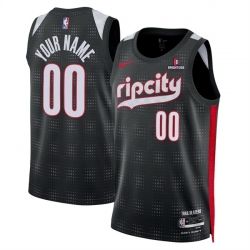 Men Portland Trail Blazers Active Player Custom Black 2024 25 City Edition Edition Stitched Basketball Jersey