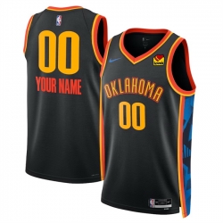 Men Oklahoma City Thunder Active Player Custom Black 2024 25 City Edition Stitched Basketball Jersey