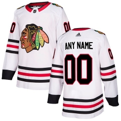 Men Women Youth Toddler White Jersey - Customized Adidas Chicago Blackhawks Away