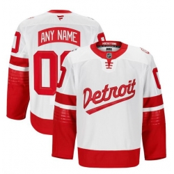 Men Detroit Red Wings Active Player Custom White Red 2024 25 Stadium Series Patch Stitched Jersey