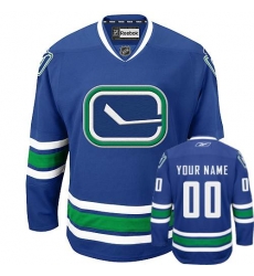 Men Women Youth Toddler Royal Blue Jersey - Customized Reebok Vancouver Canucks New Third  II