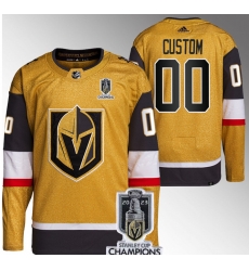 Men Women Youth Vegas Golden Knights Active Player Custom Gold 2023 Stanley Cup Champions Stitched Jersey