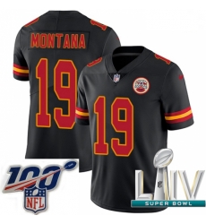 2020 Super Bowl LIV Men Nike Kansas City Chiefs #19 Joe Montana Limited Black Rush Vapor Untouchable NFL Jersey