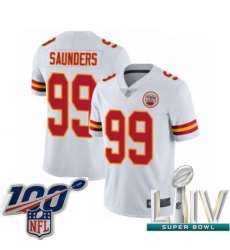 2020 Super Bowl LIV Youth Kansas City Chiefs #99 Khalen Saunders White Vapor Untouchable Limited Player Football Jersey