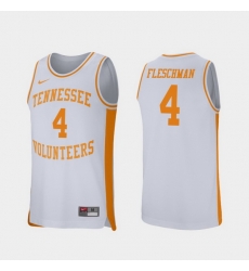 Men Tennessee Volunteers Jacob Fleschman White Retro Performance College Basketball Jersey