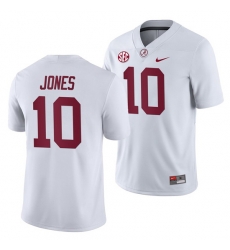 Alabama Crimson Tide Mac Jones White College Football Men's Away Game Jersey