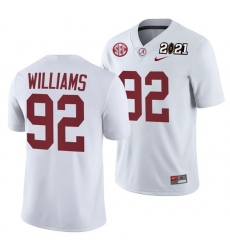 Alabama Crimson Tide Quinnen Williams White 2021 Rose Bowl Champions College Football Playoff College Football Playoff Jersey