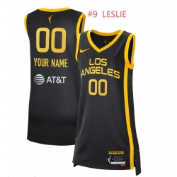 Los Angeles Sparks LESLIE #9 Black Stitched Basketball Jersey