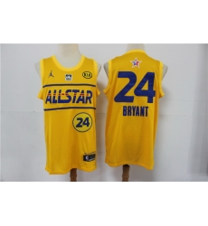 lakers 24 Kobe Bryant 2021 All Star Game Yellow Swingman Jersey