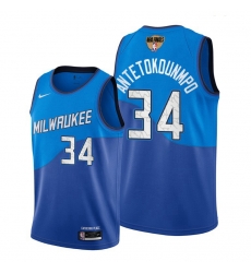 bucks giannis antetokounmpo blue 2021 nba finals bound jersey